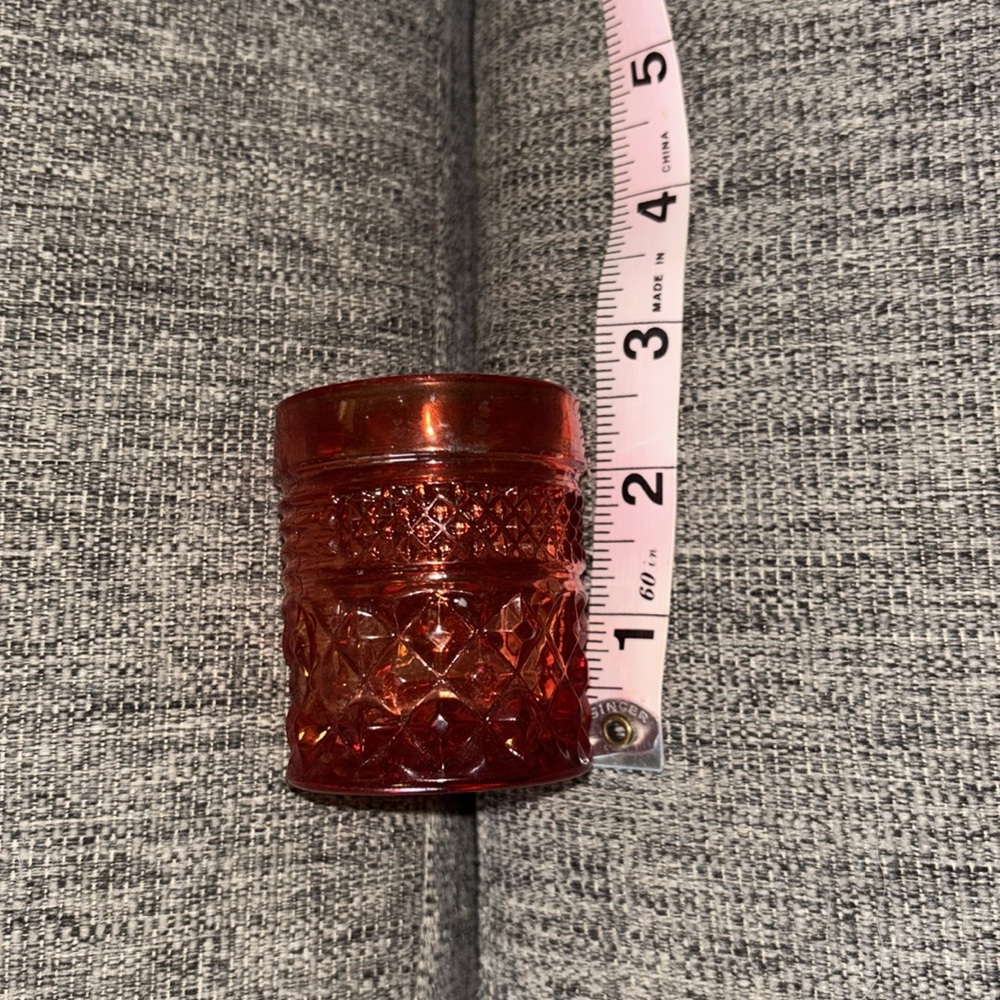Antique/Vintage Cranberry Red Pressed Glass Toothpick Holders - Picture 3 of 3